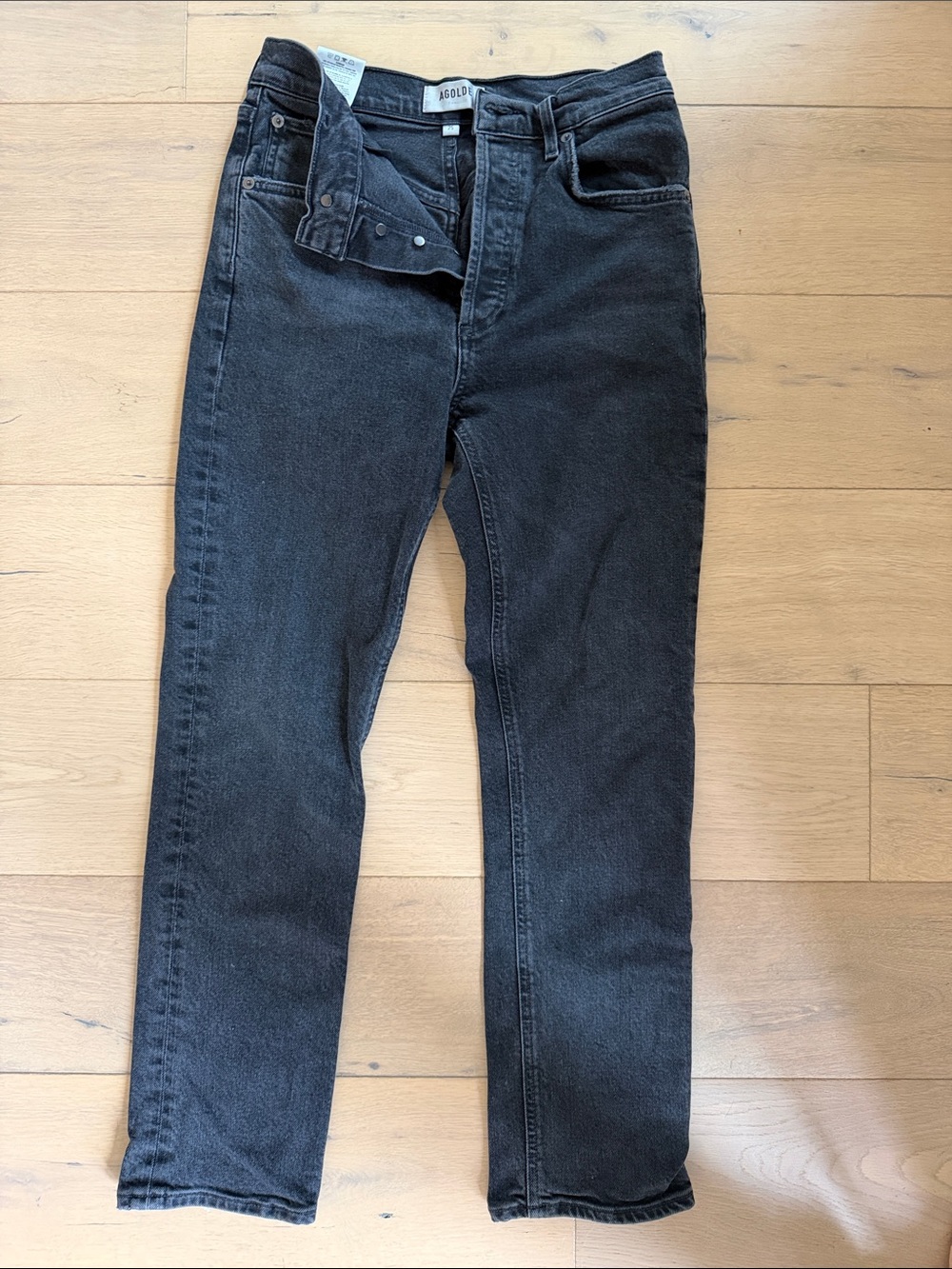 Agolde Skinny Jeans in Washed Black Denim